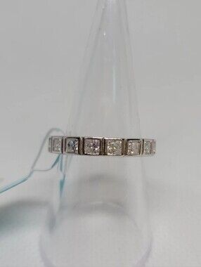 Eternity Band with Princess Cut Moissanite Stones Ring